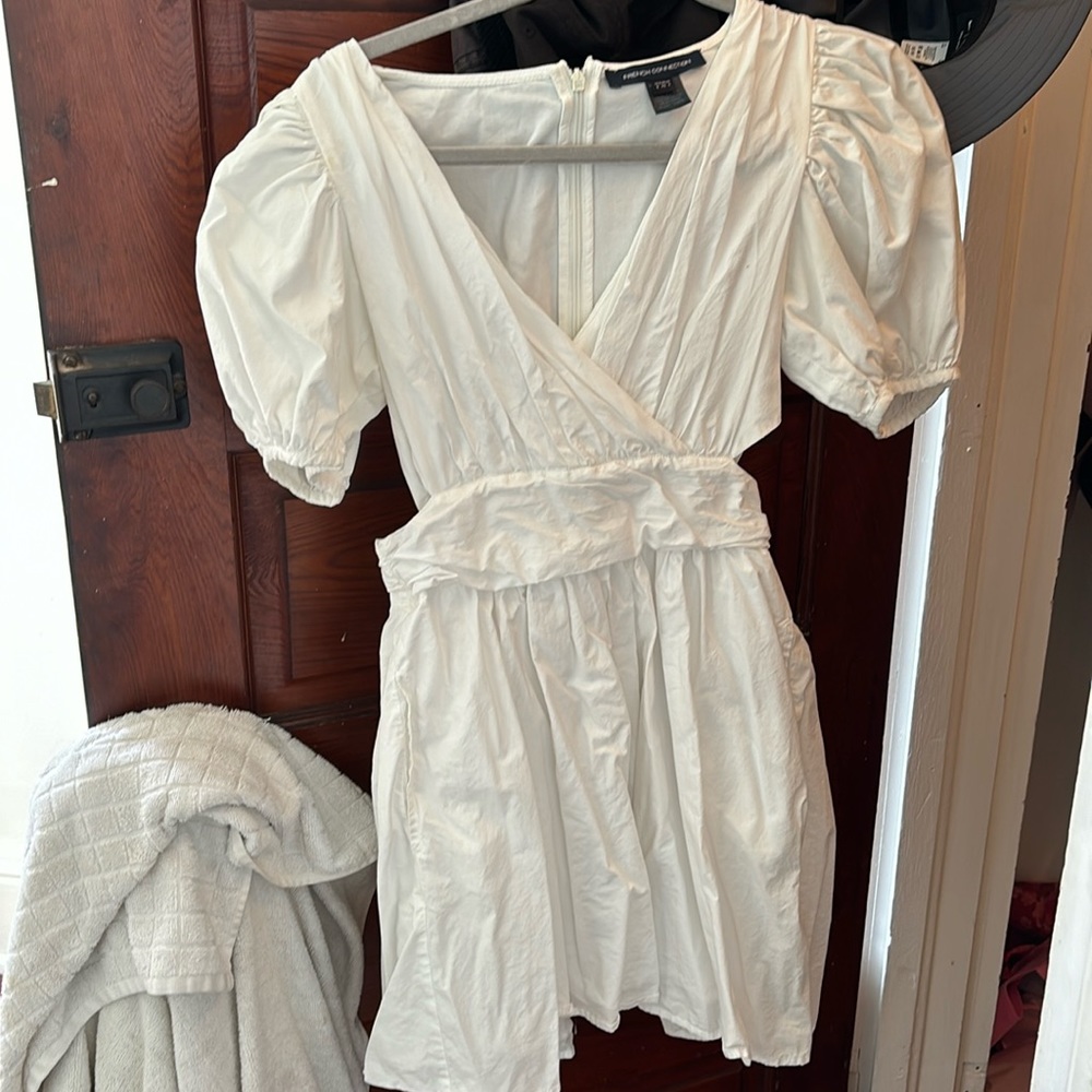 French connection white dress w cutouts